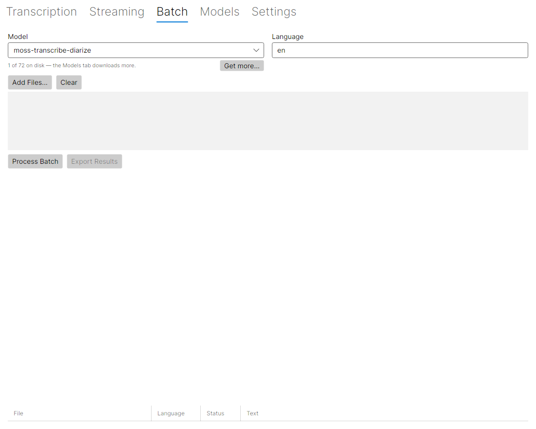 The Batch tab.